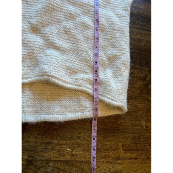 Free People Cream Knit V-Neck Long Sleeve Alpaca Blend Sweater Size Large - Picture 7 of 8